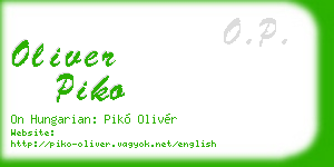 oliver piko business card