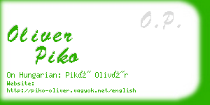 oliver piko business card